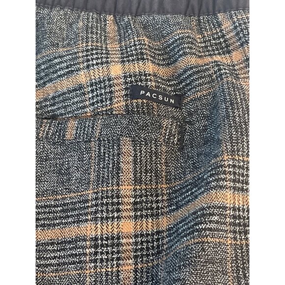 Plaid Elastic Waist Drawstring Pants With D-Ring Detail - Picture 10 of 11